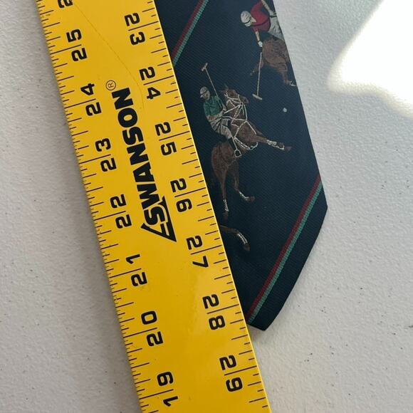 Polo Ralph Lauren Necktie Polo Equestrian Sport 100% Silk Handmade In USA Vtg - Picture 8 of 10